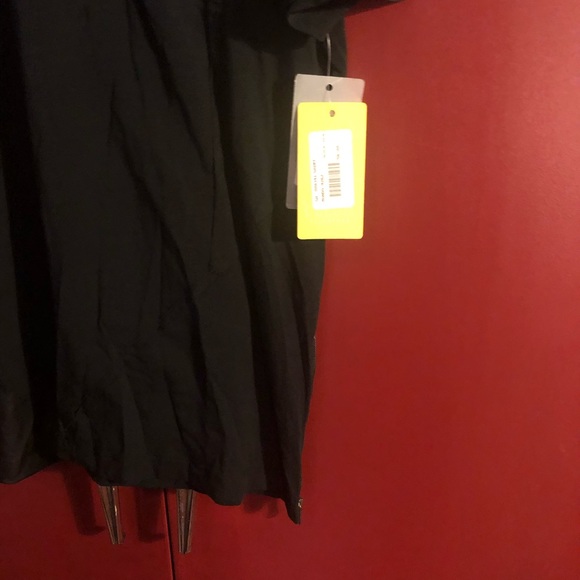 Black with black faux leather Shirt NWT - Picture 4 of 6